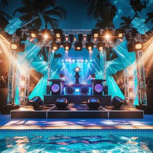 Combo show trọn gói âm thanh ánh sáng, sân khấu, màn hình led pool party chuyên nghiệp Bình Thuận. Thi công in ấn backdrop sự kiện, photo booth, chữ nổi 3D theo chủ đề chương trình pool party tại Bình Thuận 