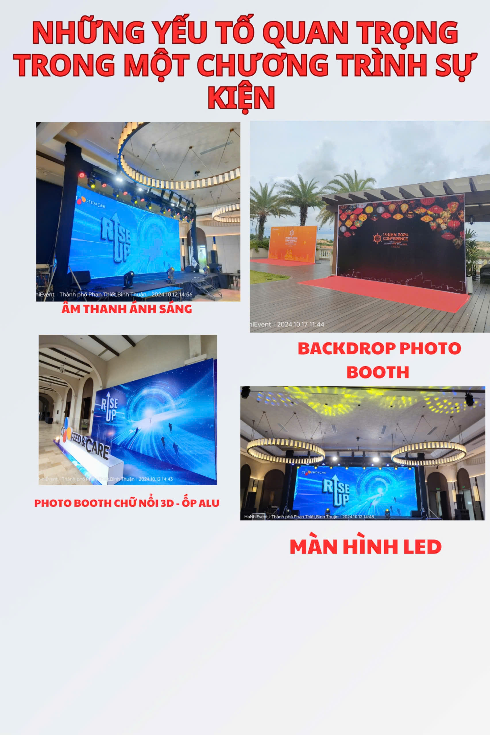 Combo trọn gói sự kiện cuối năm, year end party như: âm thanh ánh sáng, màn hình LED, photo booth, backdrop sự kiện,in ấn thi công  backdrop gala dinner, backdrop team building, thi công chữ nổi 3D, chữ nổi formex, chữ nổi hộp đèn led tại Bình Thuận