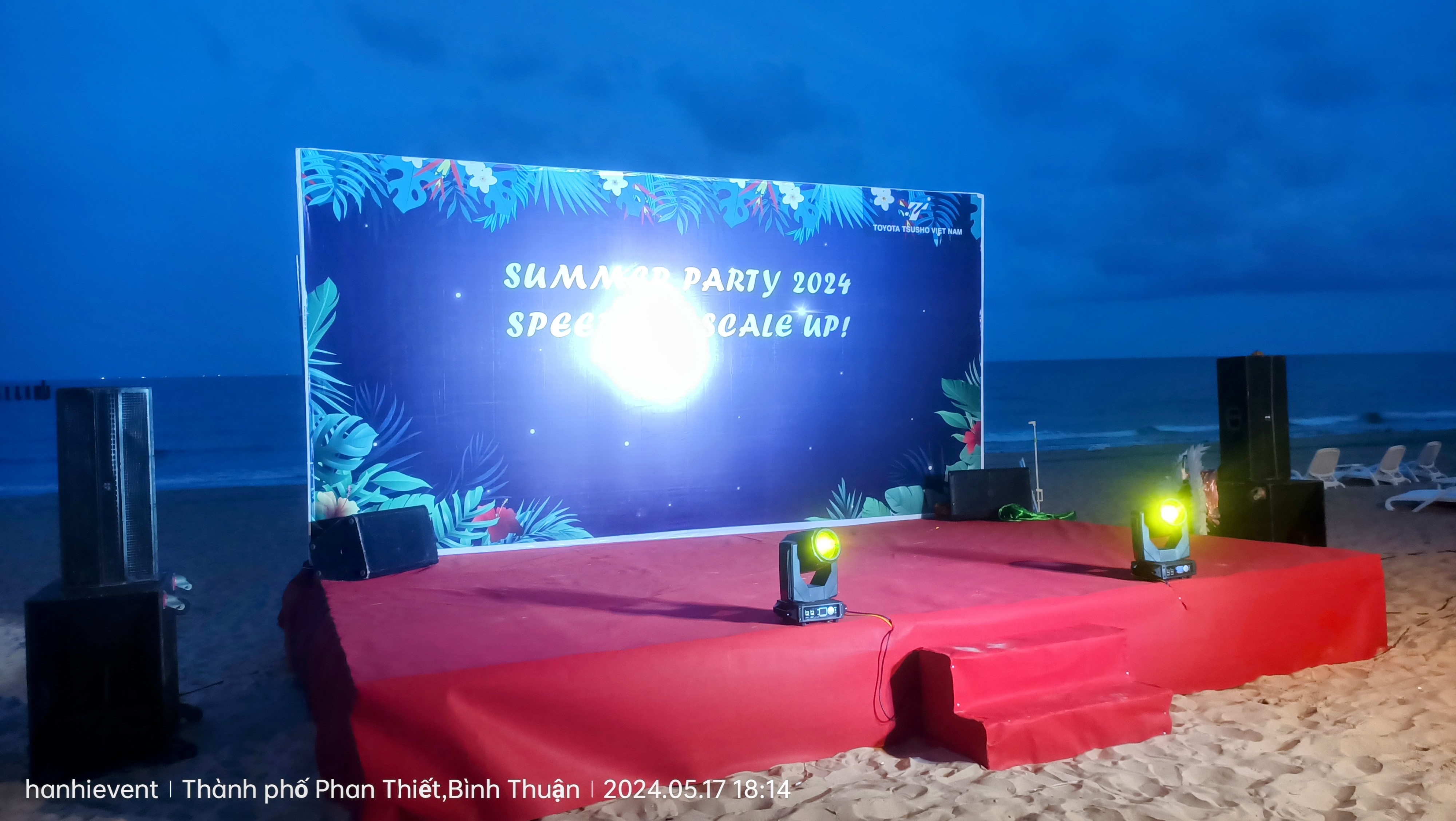 Trọn gói âm thanh ánh sáng sân khấu gala dinner tại aloha beach novaword Phan Thiết