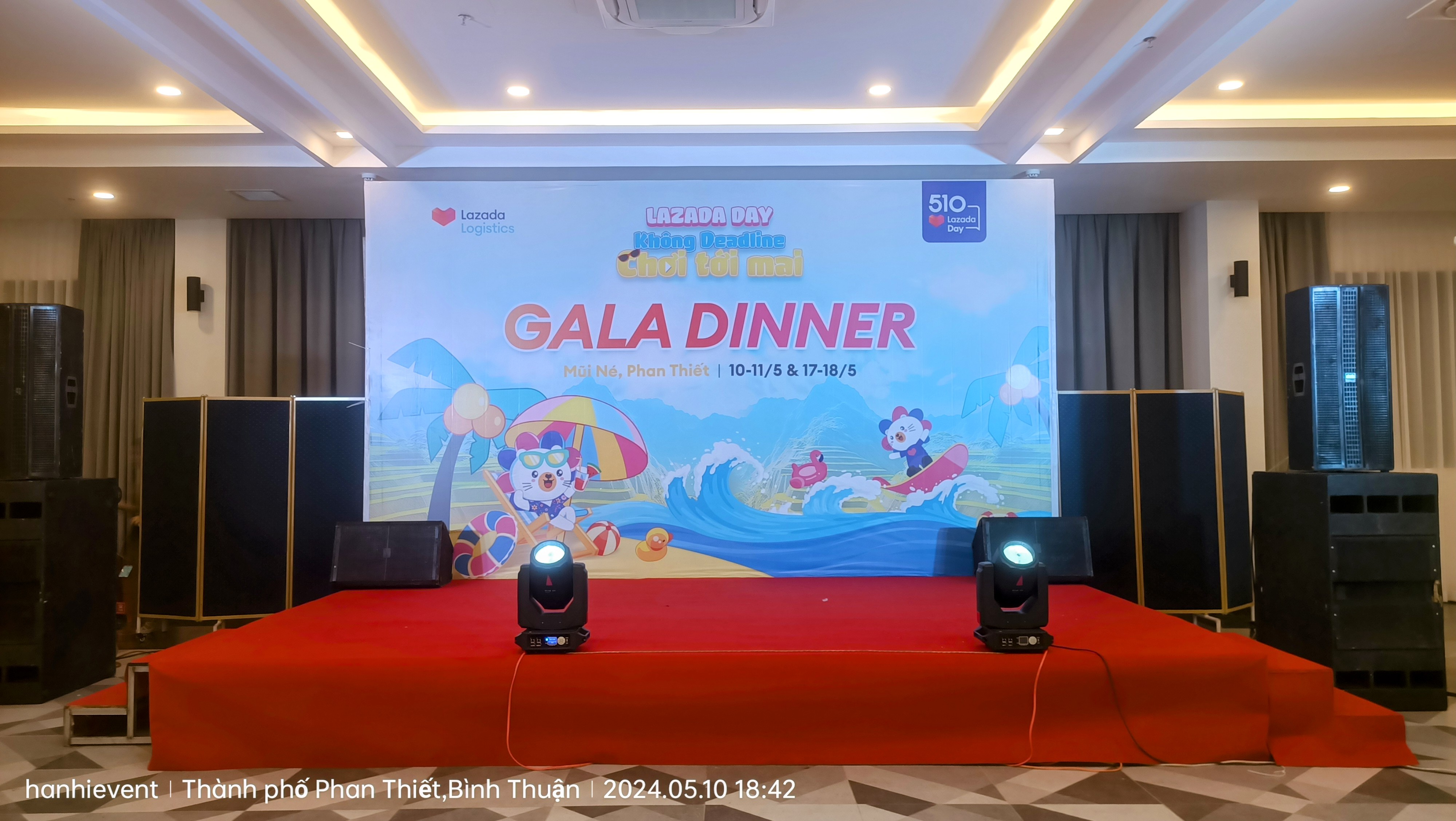 Trọn gói âm thanh ánh sáng sân khấu gala dinner tại resort asteria Mũi Né Phan Thiết 